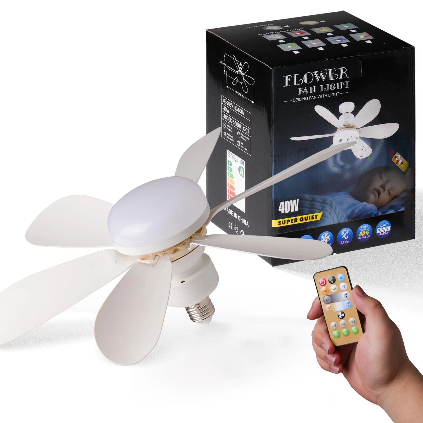 Socket Ceiling Fan with Light