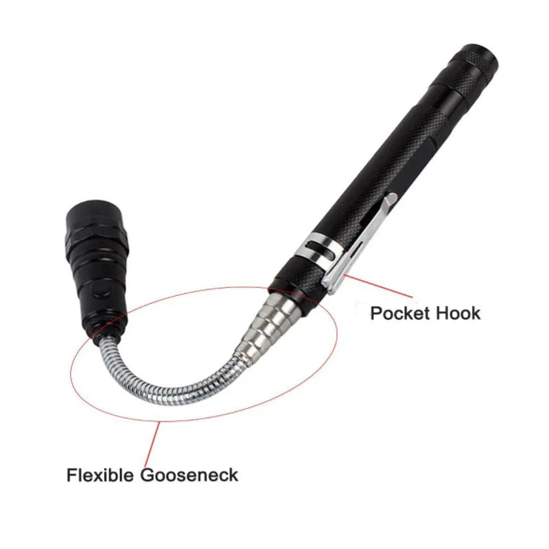 Telescopic Magnetic Pickup Flashlight