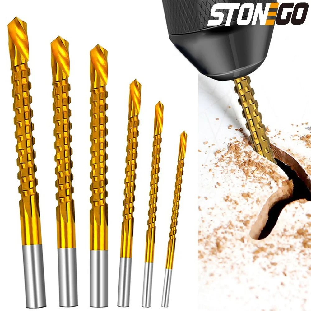 Titanium Coated Spiral Jagged Saw Drill Bit Set