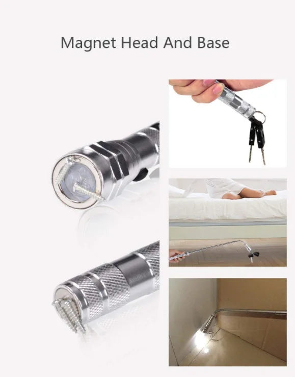 Telescopic Magnetic Pickup Flashlight