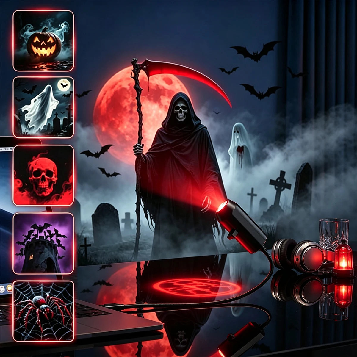 Mini LED Spooky Projector Lamp