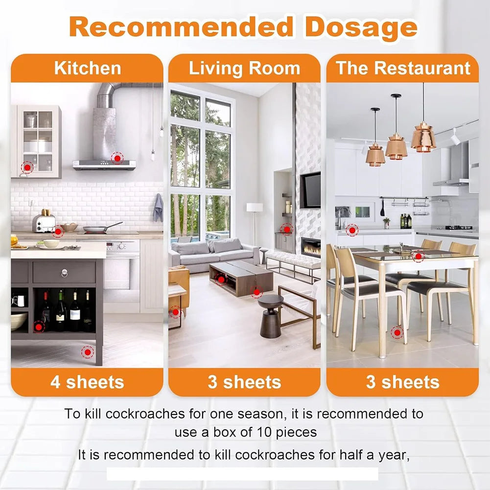 10 Pack Roach Baited Glue Traps