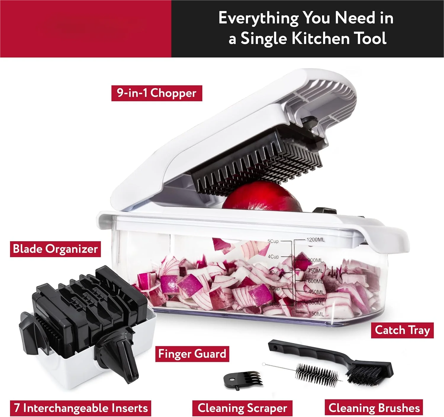 Multislicing Vegetable Chopper With Container