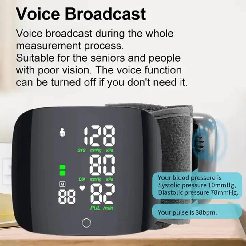 Rechargeable Digital Wrist Blood Pressure Monitor