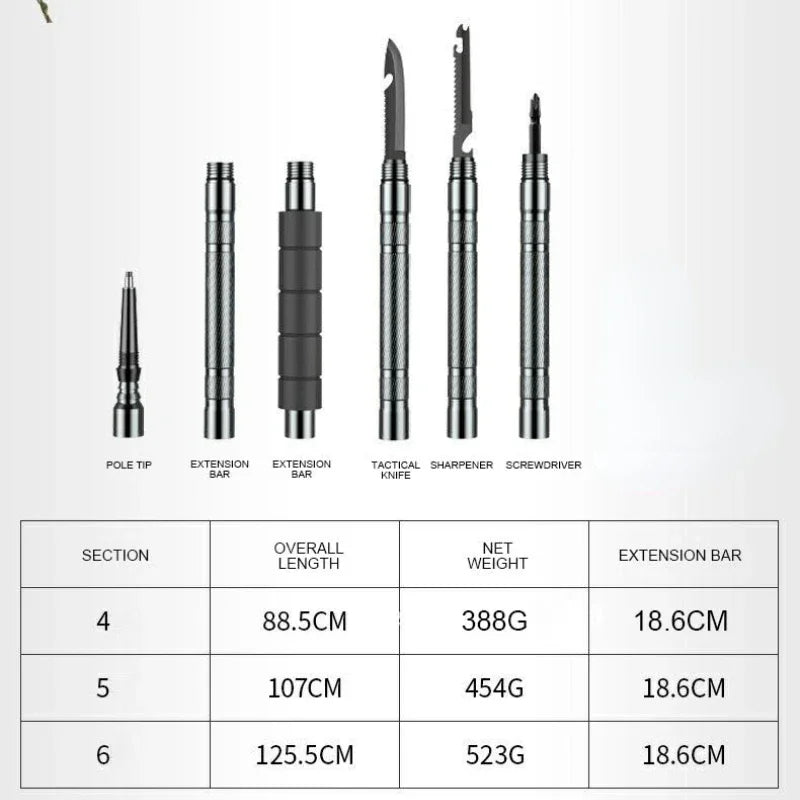 Multifunctional Aluminium Alloy Hiking Stick