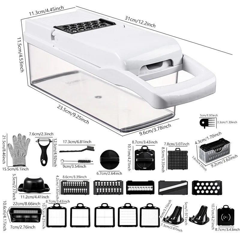 Multislicing Vegetable Chopper With Container