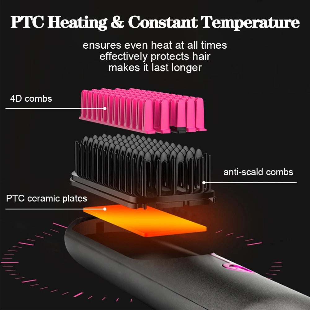 Wireless Hair Straightener Comb