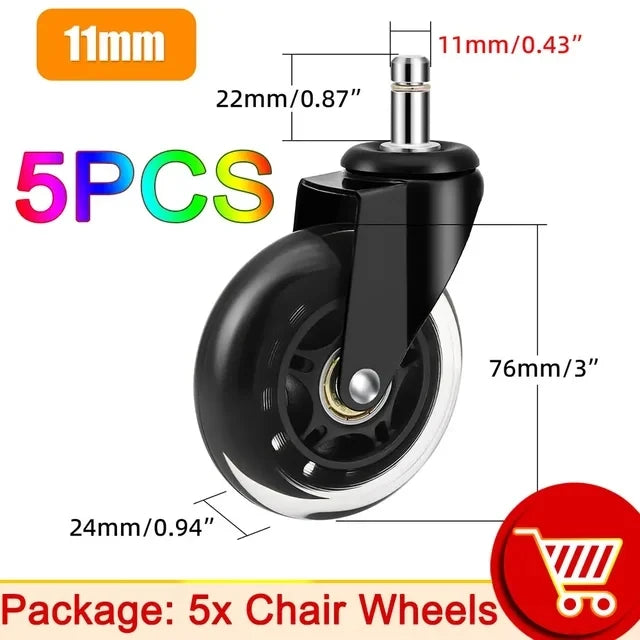 Swivel Roller Office Chair Wheels  5PCS