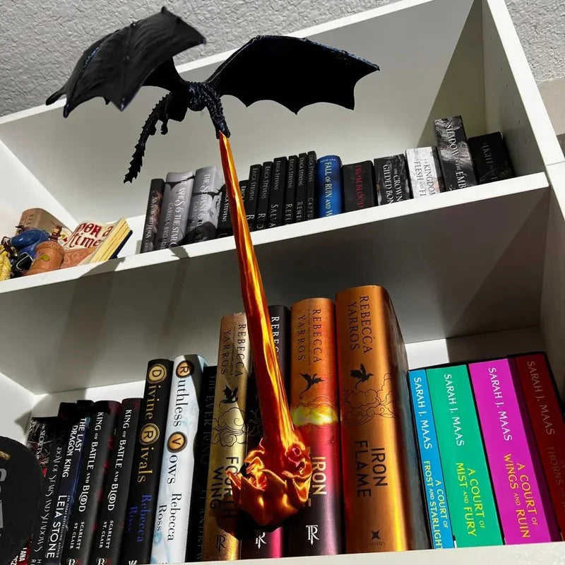 Flame Dragon Bookshelf Decor