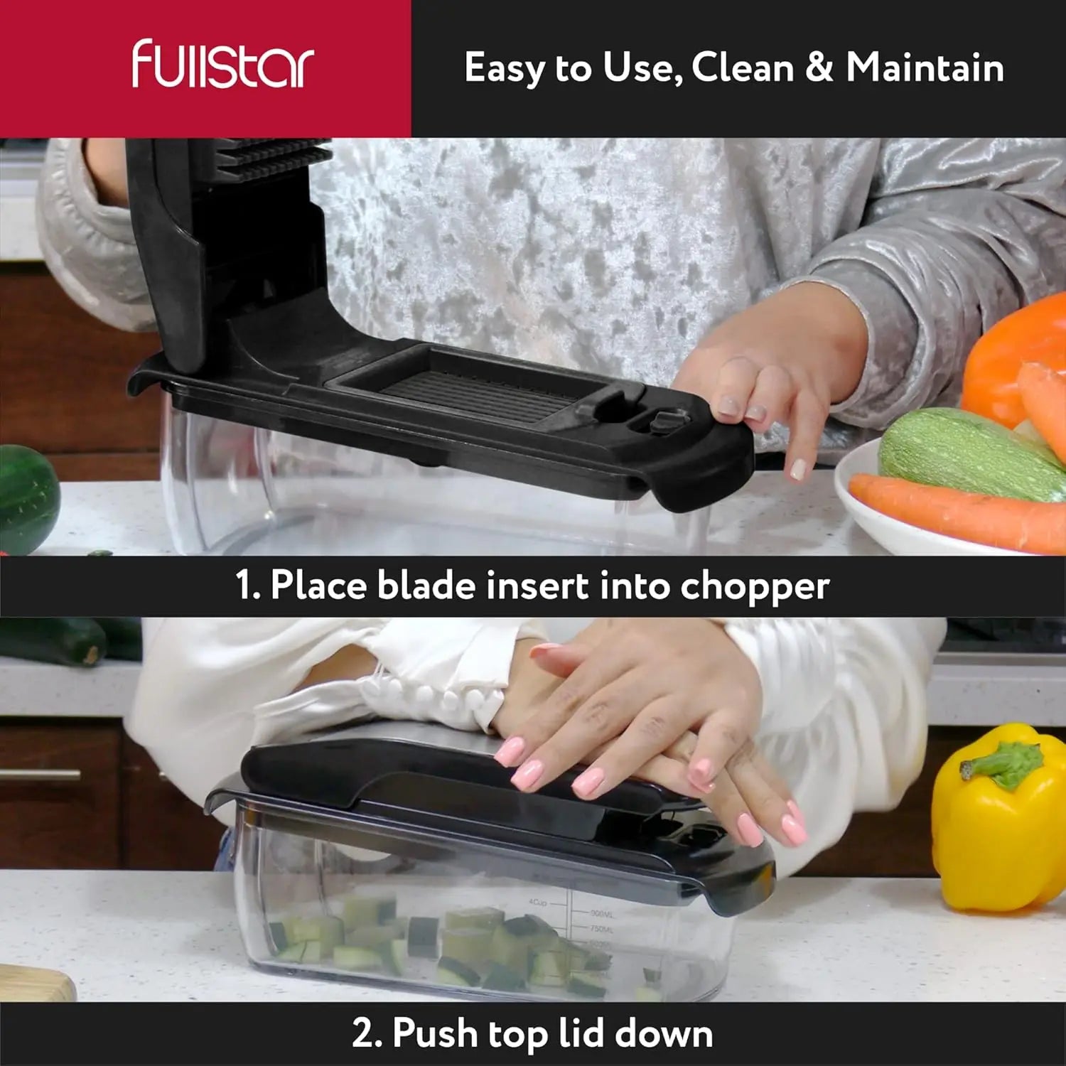 Multislicing Vegetable Chopper With Container