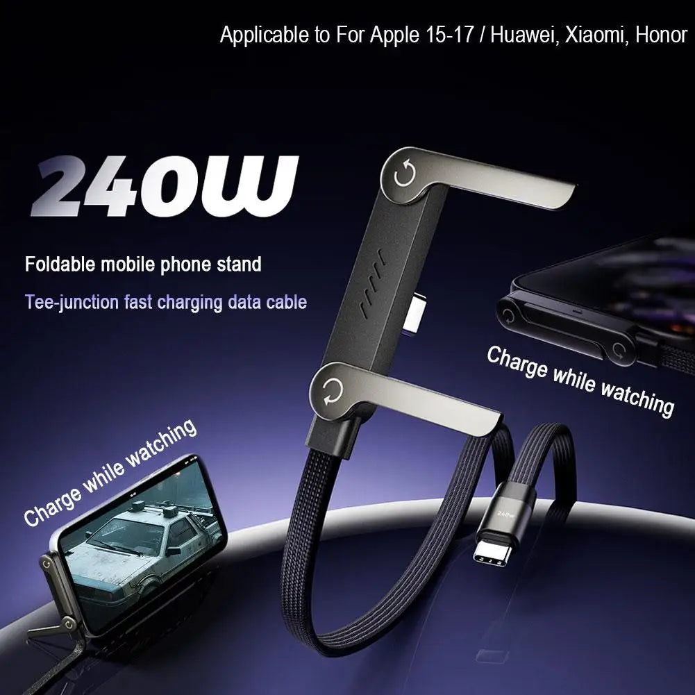 240W Fast Charging Foldable Phone Holder Data Cable