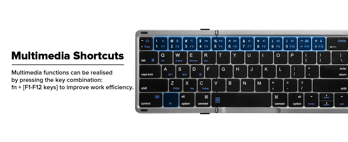 2 in 1 Touchpad Bluetooth Foldable Keyboard