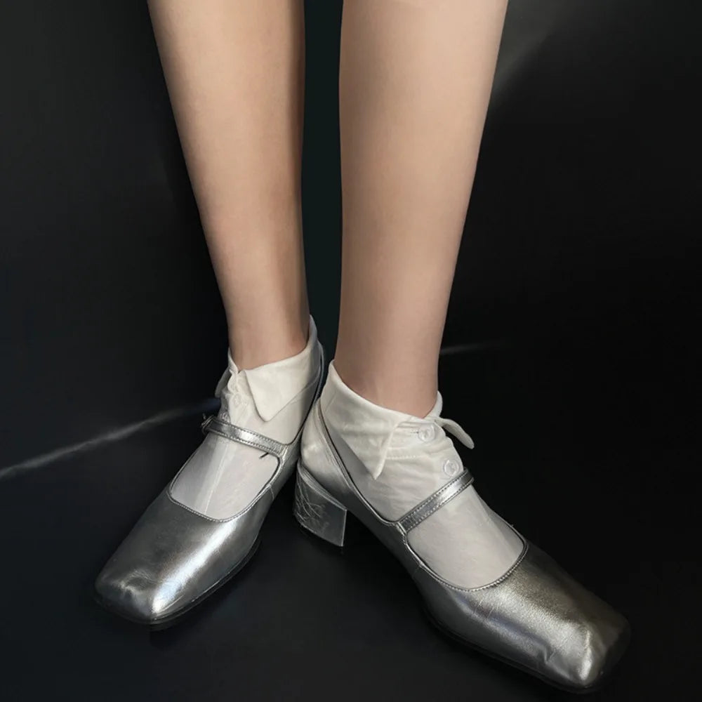 Soft Grip Button Ankle Socks