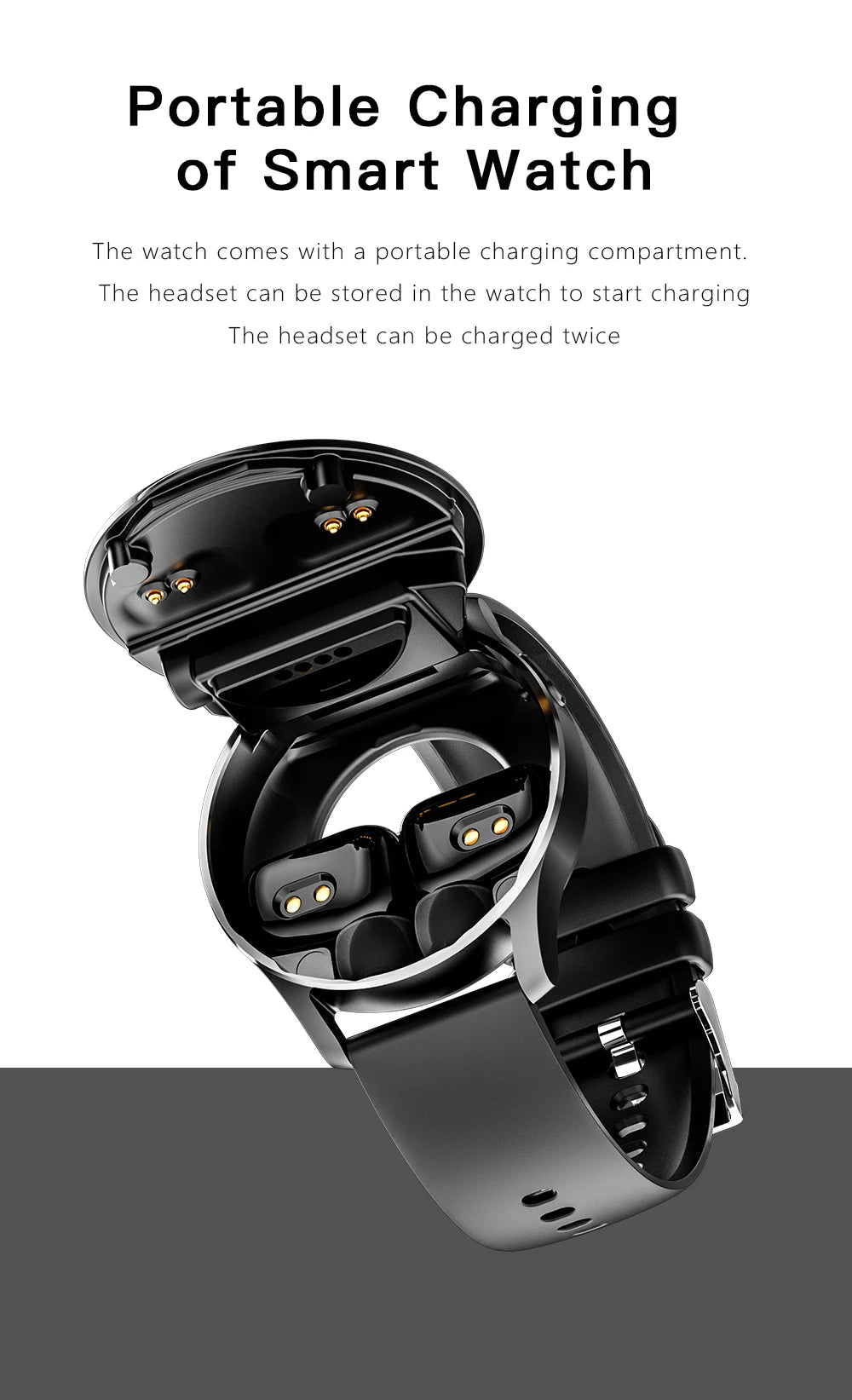 Two In One Smart Watch With Bluetooth Earbuds