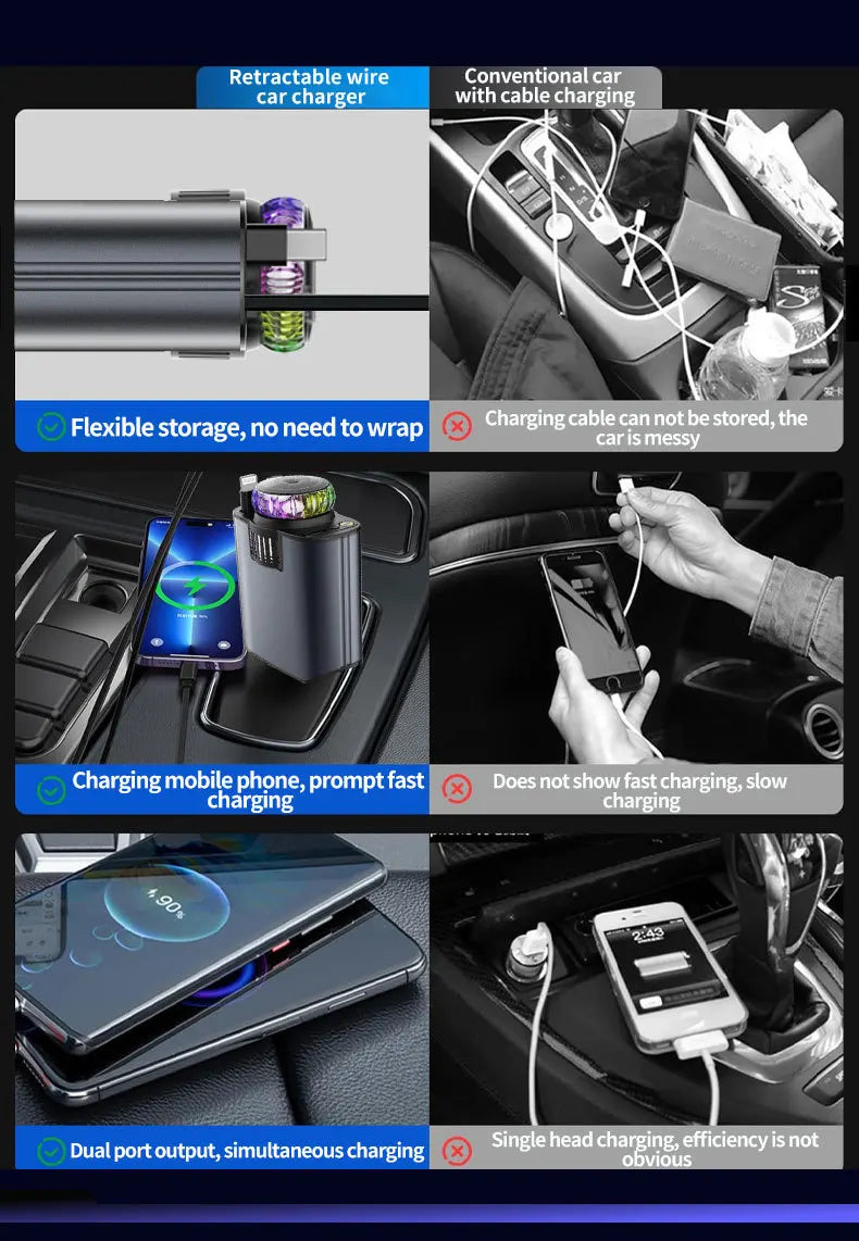 5-in-1 Car fast charger with Air Freshener