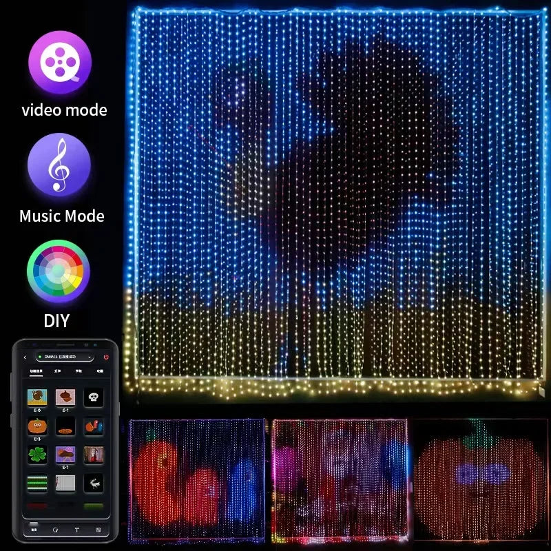 Smart LED Curtain String Lights