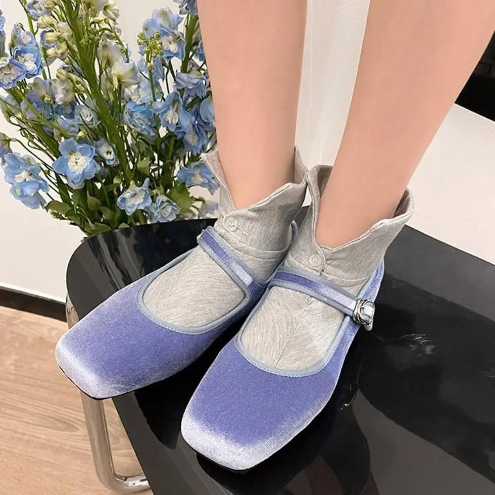 Soft Grip Button Ankle Socks