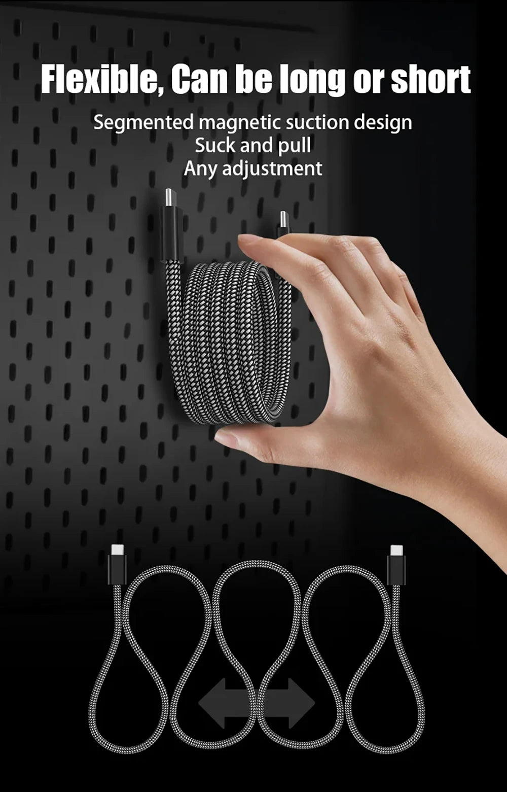 Magnetic Retractable Fast Charging Data Cable