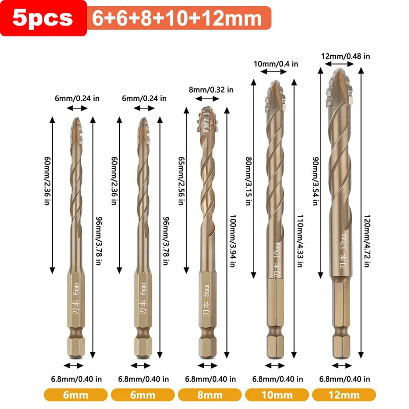 Titanium Steel Cross Drill Bit