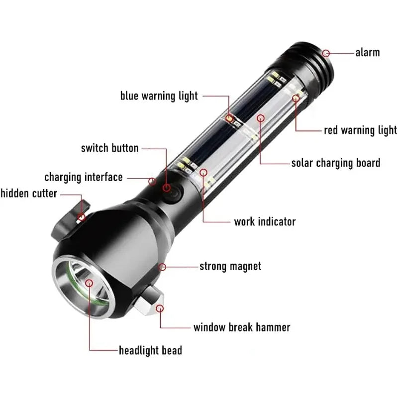 Multifunctional Solar Power Flashlight