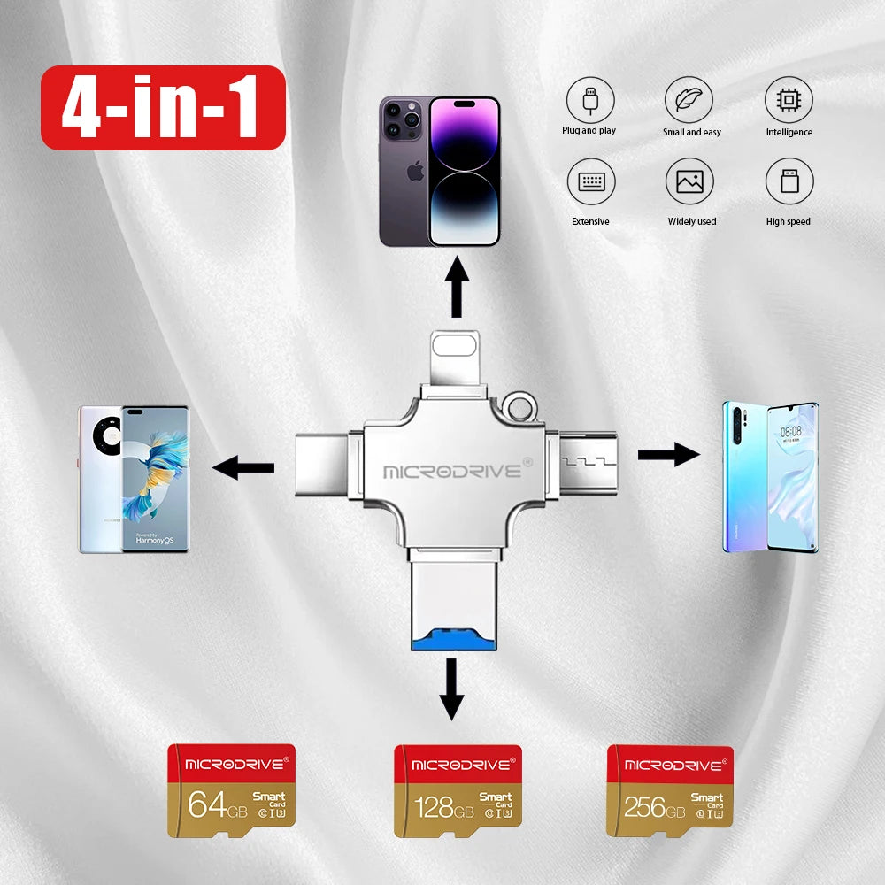 4 in 1 Memory Disk Flash Drive