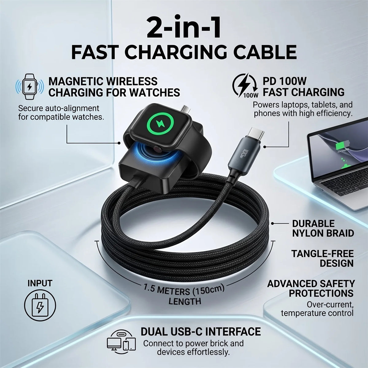 2-in-1 Magnetic Fast Charging Cable