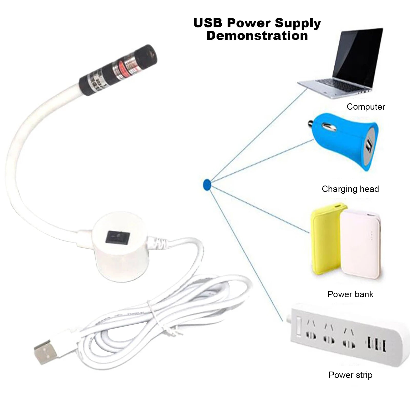 USB Magnetic Sewing Laser Guide Light