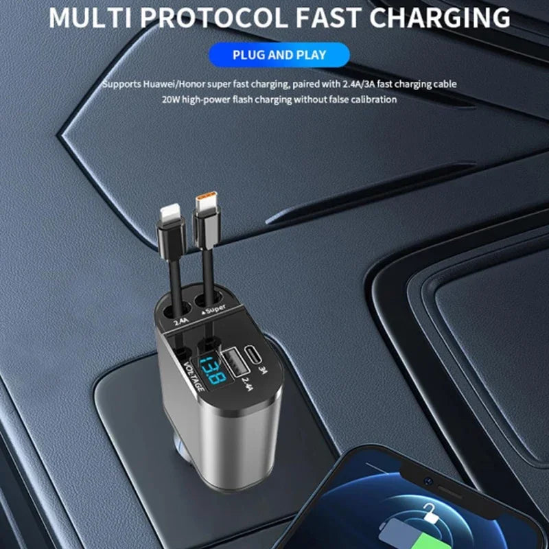5-in-1 Car Fast Charger with Air Freshener