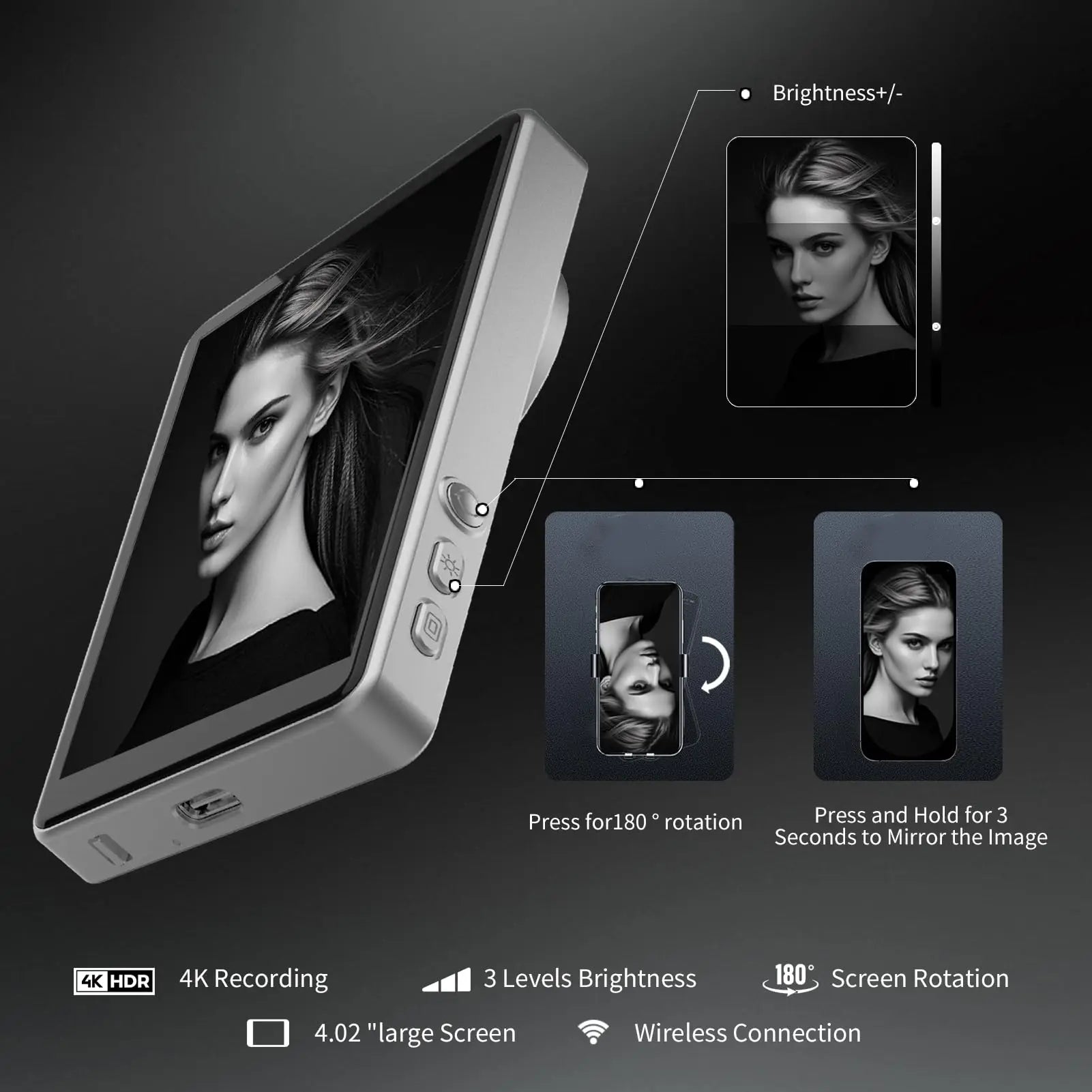 Magnetic Selfie Mirror For Rear Phone Camera