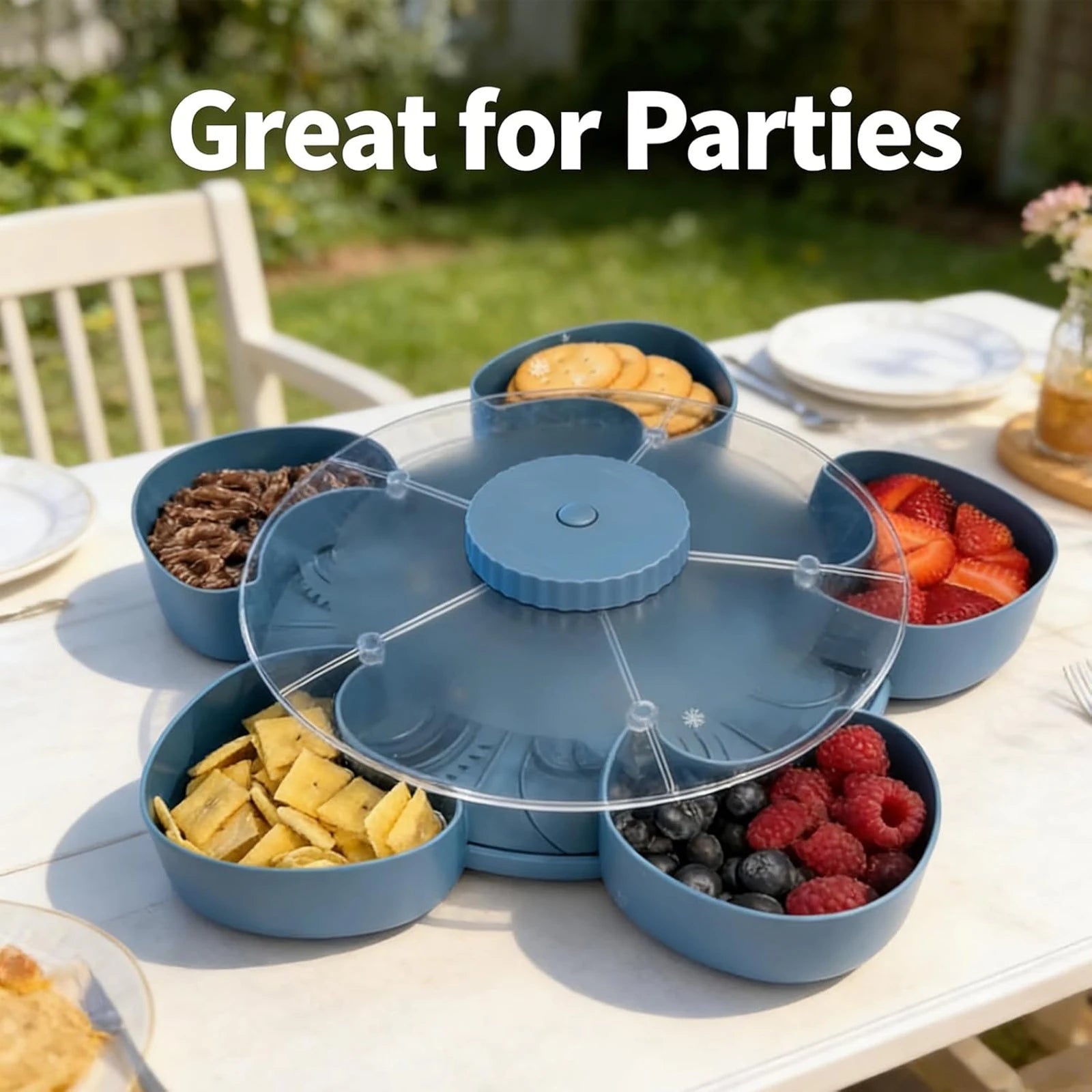 Divided Rotating Snack Tray For Kids