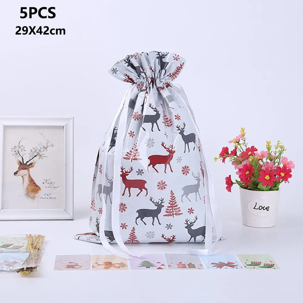 Drawstring Gift Wrapping Bags 5Pcs