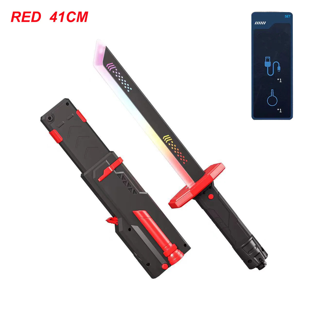 Colorful Glowing Sword with Spark & Smoke Effect