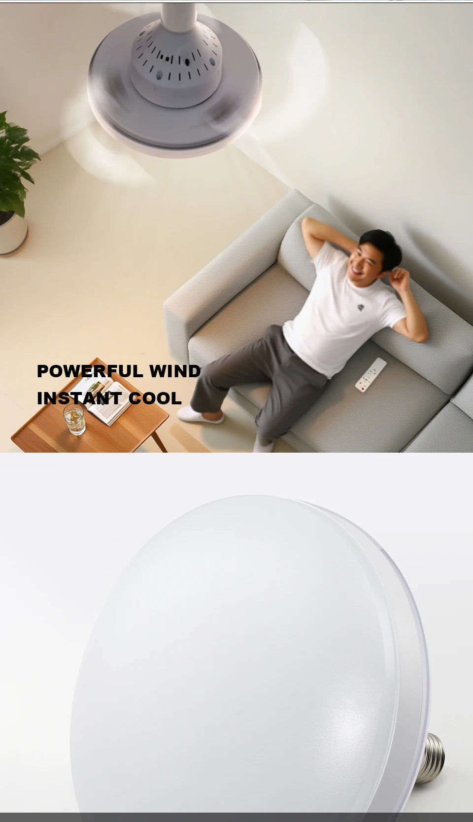 RC 2 in 1 Invisible Blade Ceiling Fan Light