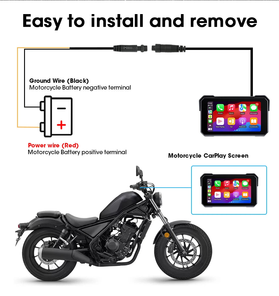 Waterproof Motorcycle Android Wireless Carplay