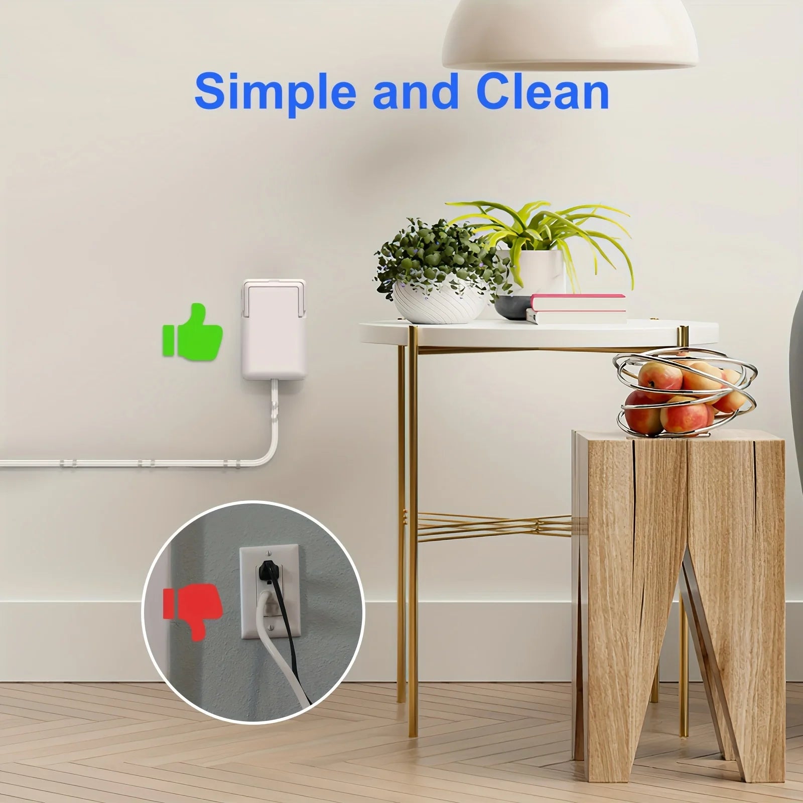 Ultra-Thin Wall Panel Plug with Extension Cord