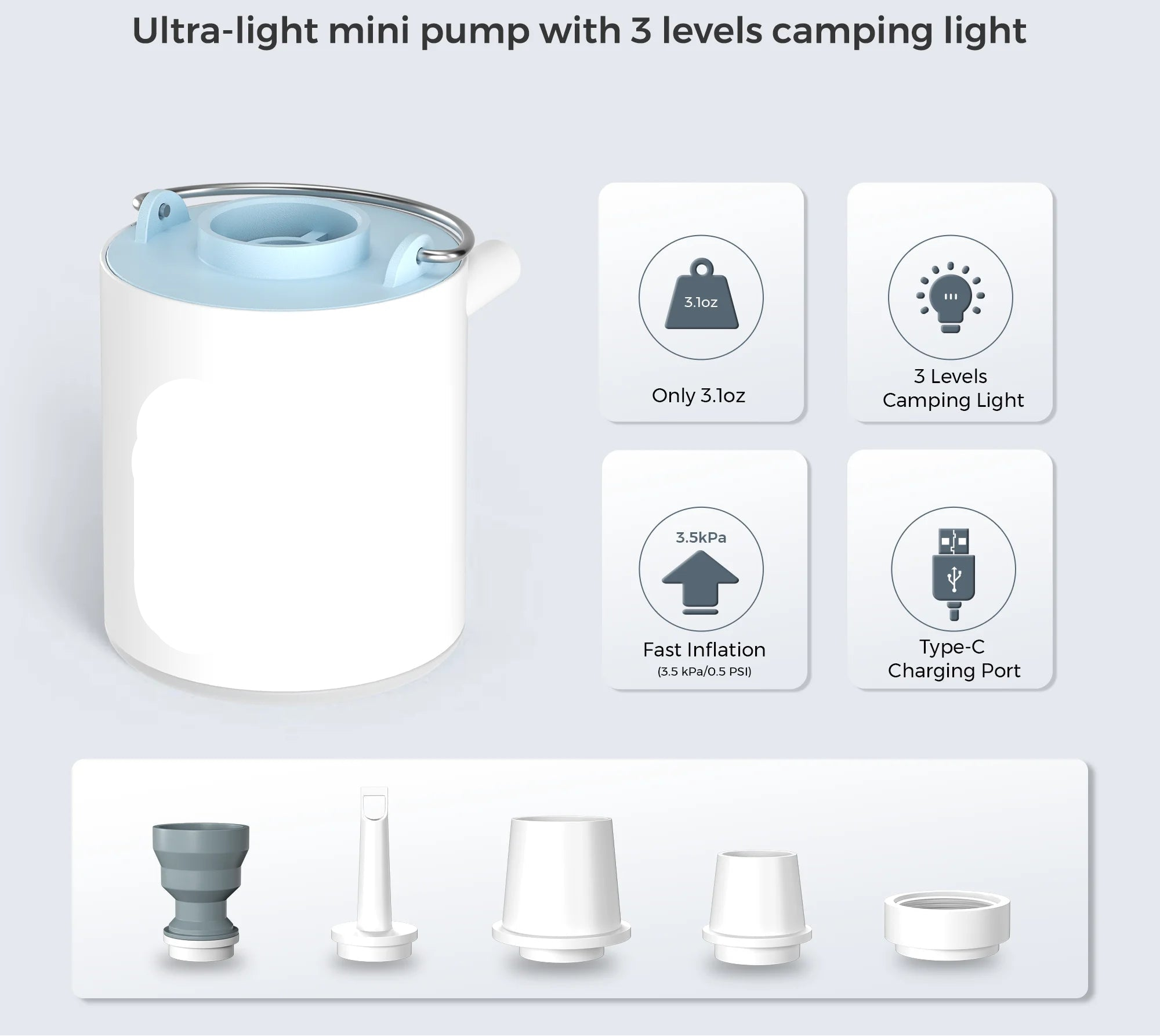 Rechargeable Camping Mini Air Pump