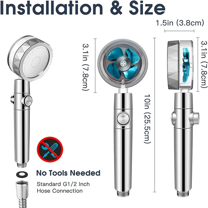 Turbocharged Rotating Shower
