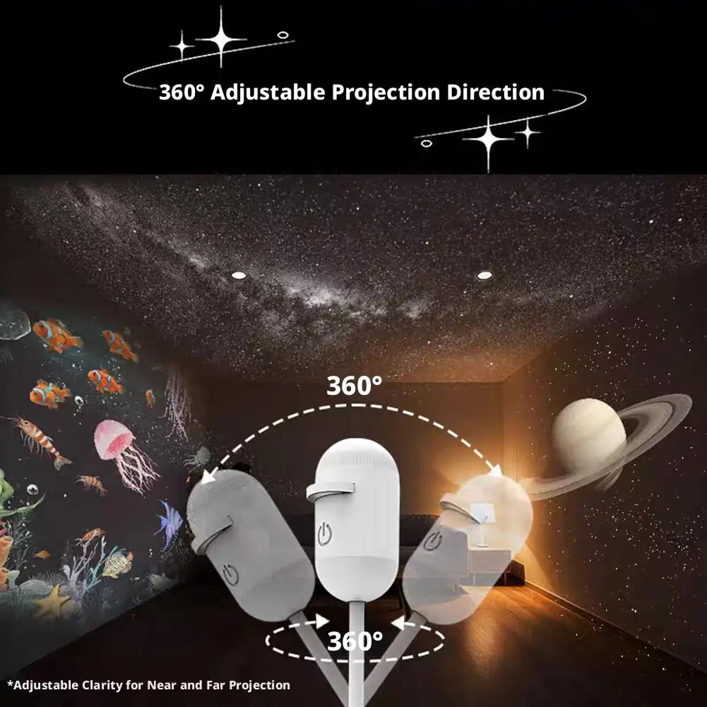 2-in-1 Mini Galaxy Star Projector