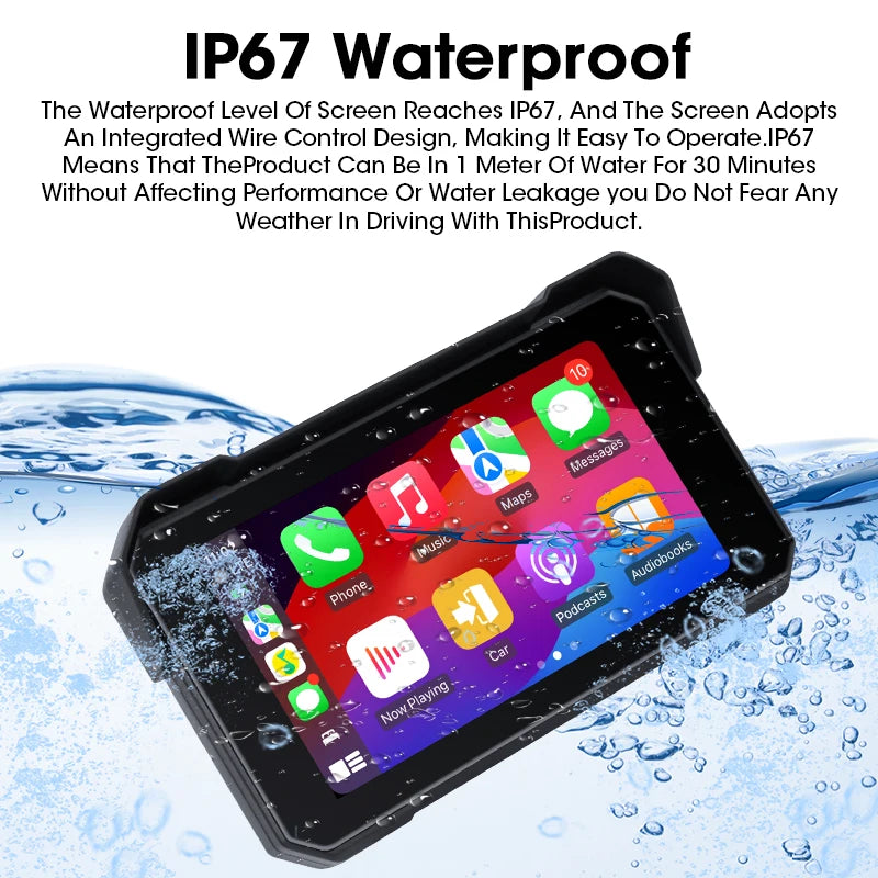 Waterproof Motorcycle Android Wireless Carplay