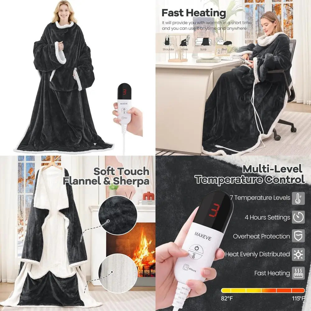 Wearable Electric Blanket With Foot Pocket