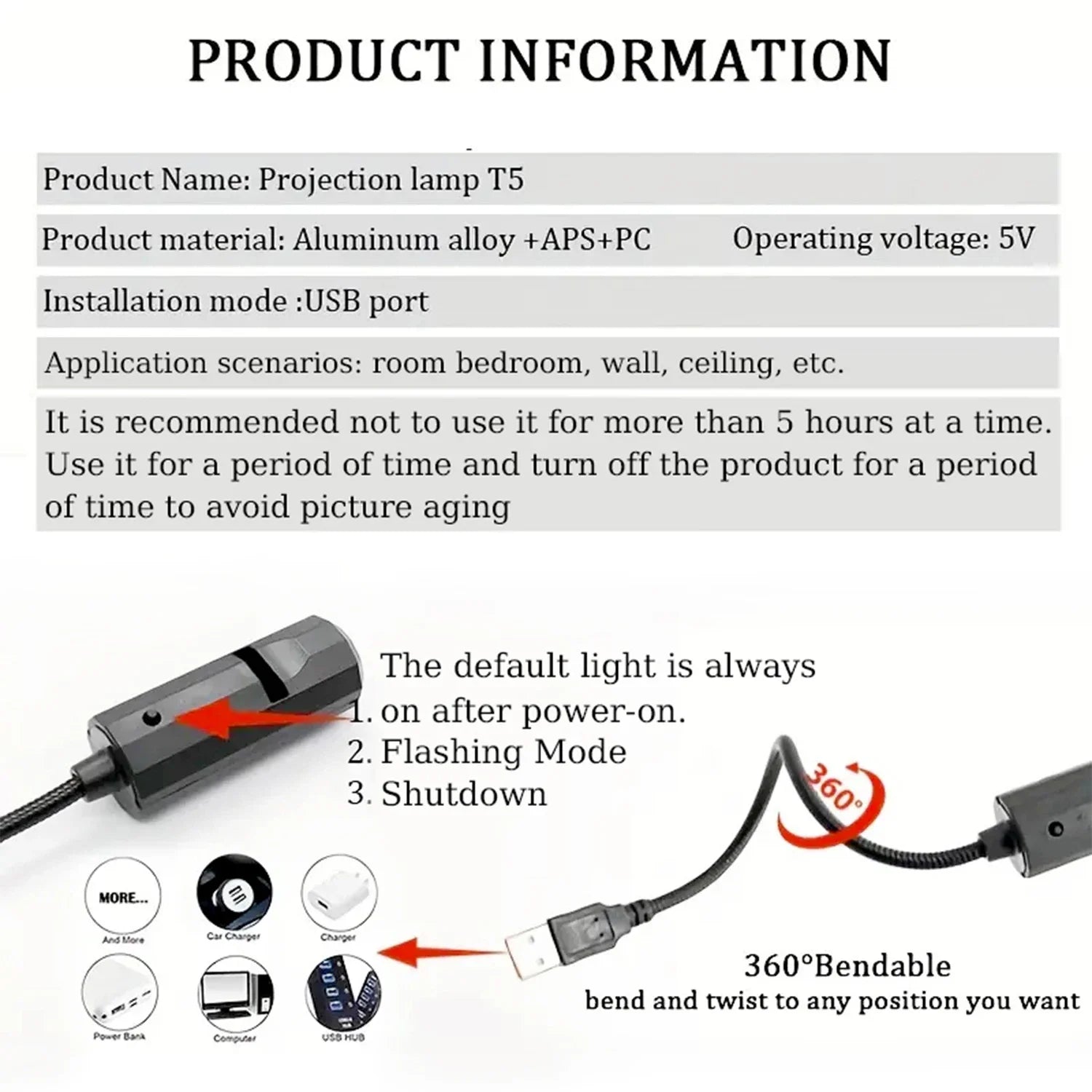 Mini USB Galaxy Projector Lamp