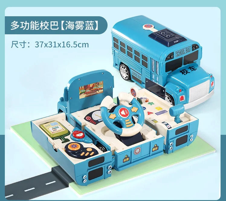 Children Multifunctional Steering Wheel Bus Toy