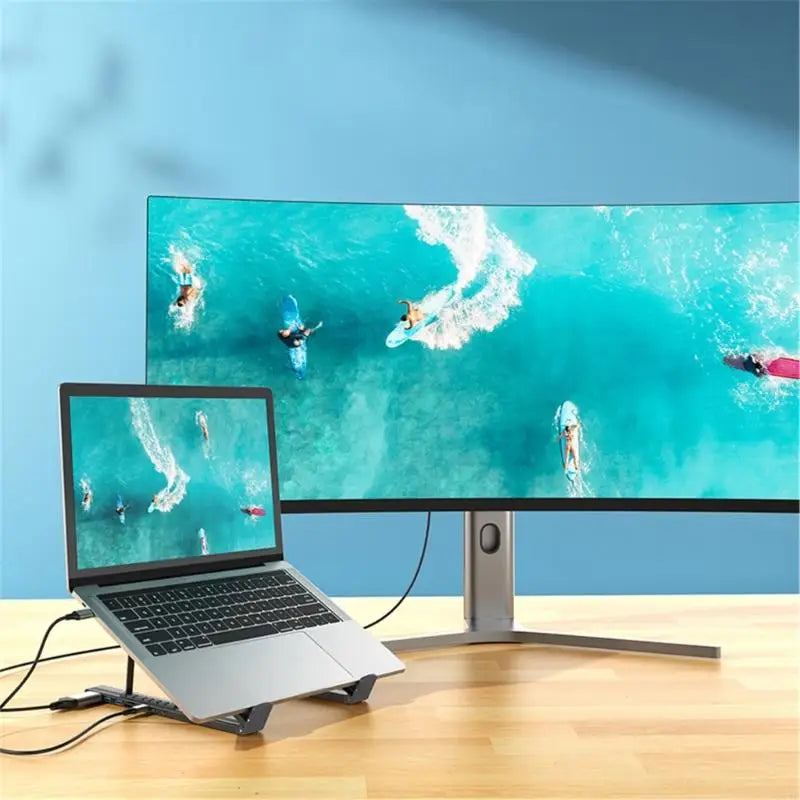 8 in 1 Laptop Stand with Docking Station