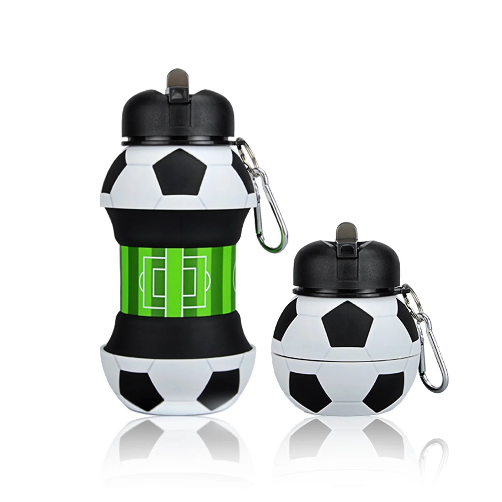 Collapsible Silicon Soccer Style Watter Bottle
