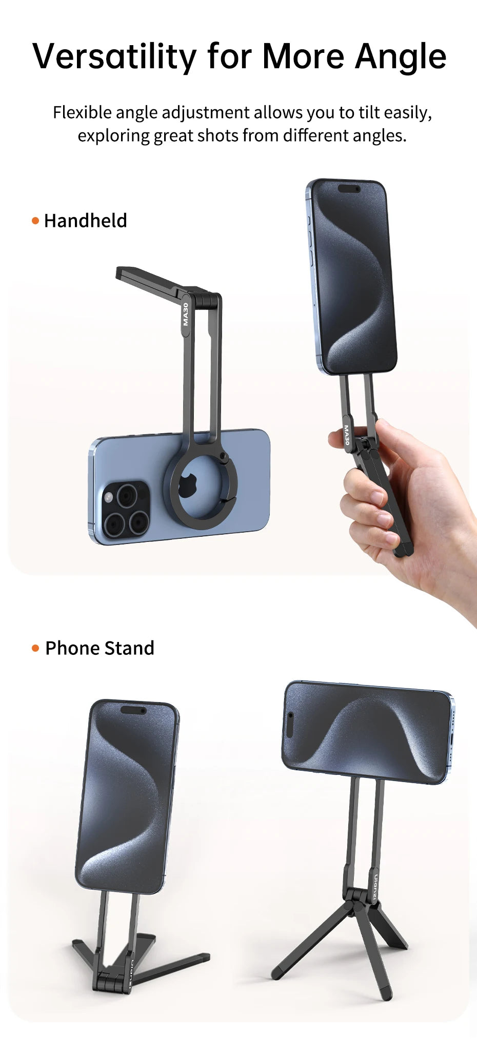 Double-Sided Magnetic Tripod Phone Holder