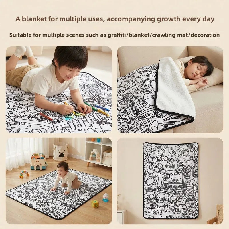 Creative Graffiti Coloring Blanket