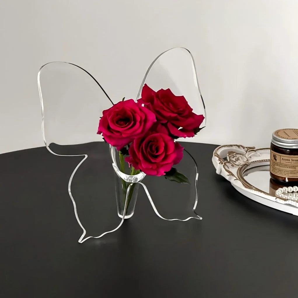 Acrylic Floral Photo Frame Vase