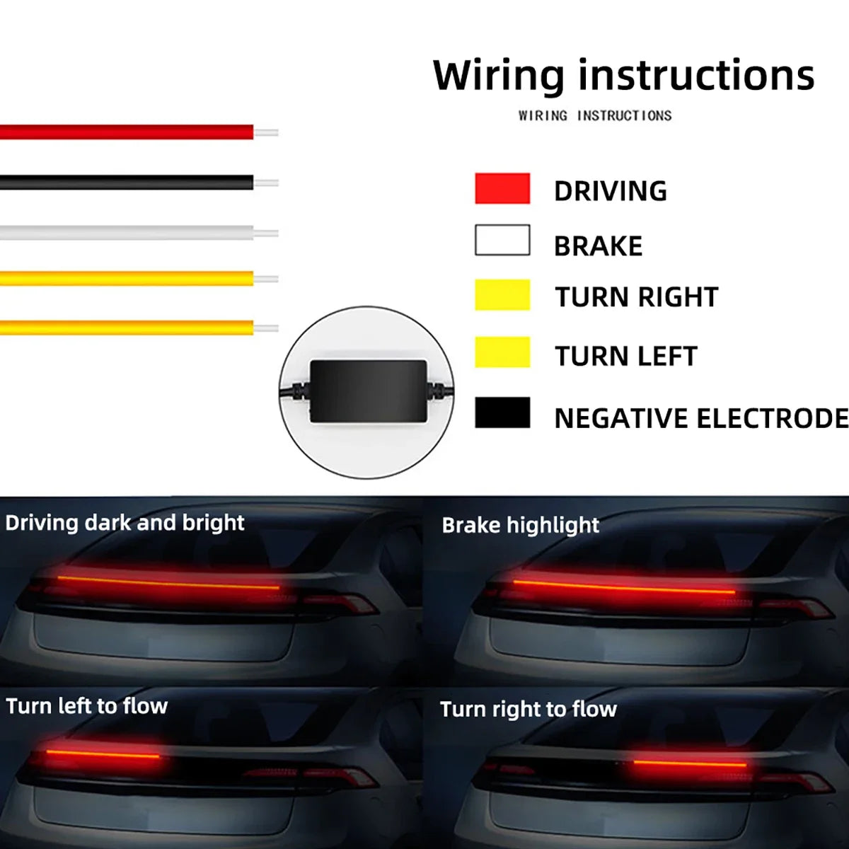 Carbon Fiber Car LED Spoiler Light Strip