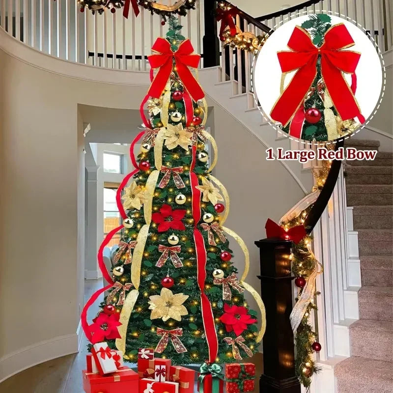 Fully Decorated Retractable Christmas Tree