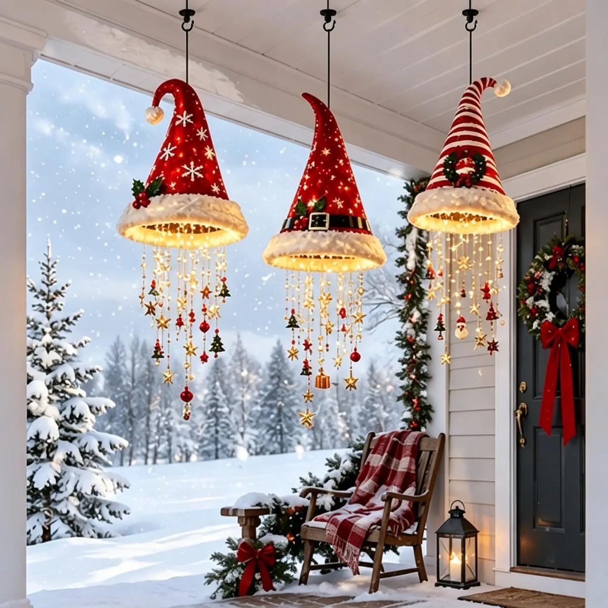 LED Christmas Hat Hanging Light